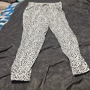 White and black leopard sweats